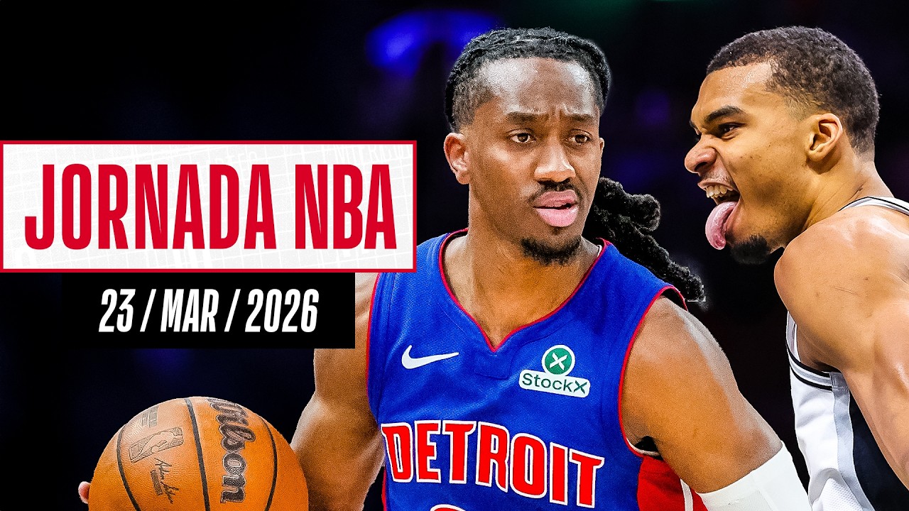 Video: ¡DANISS JENKINS guía a los PISTONS a la VICTORIA! | Resultados Jornada NBA (23/mar/2026)