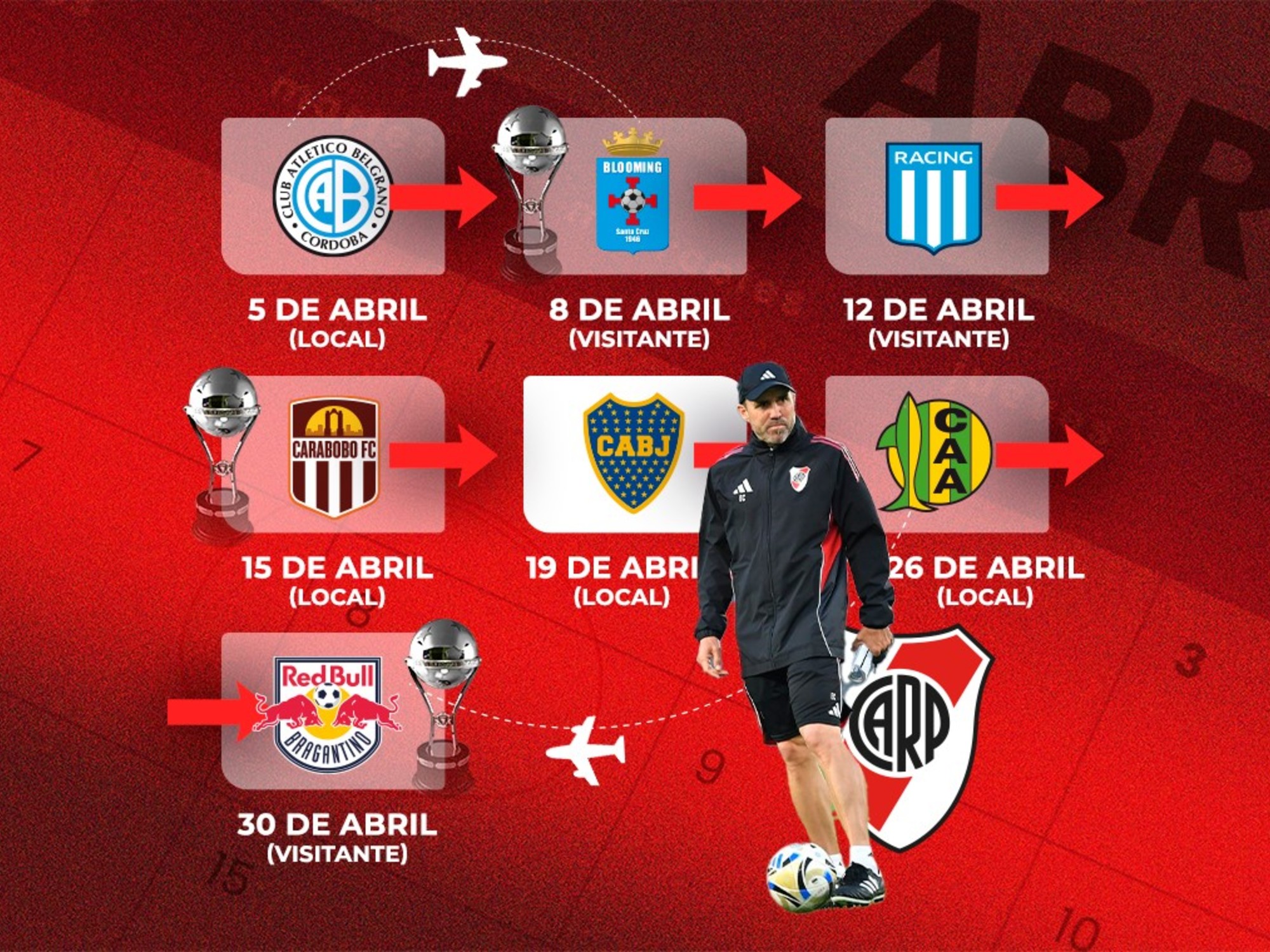 Quién me ha robado el mes de abril: el apretado almanaque que se le viene a River