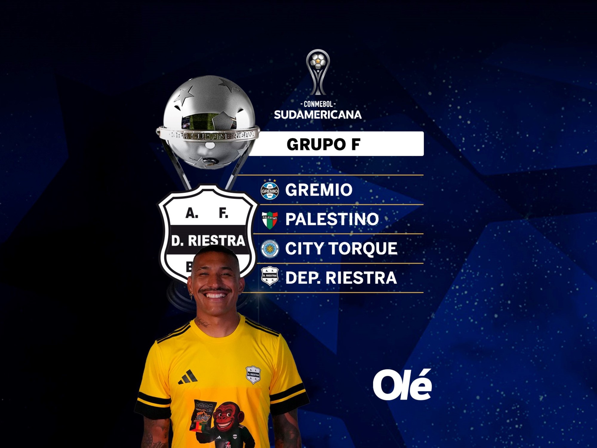 Riestra ya conoce a sus rivales para su debut en la Sudamericana