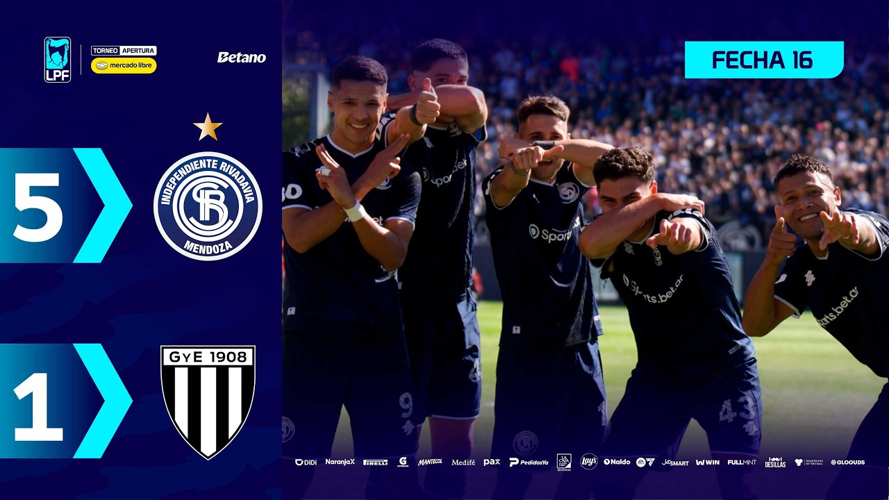 Video: INDEPENDIENTE RIVADAVIA 5 – 1 GIMNASIA DE MENDOZA | Resumen del partido | #TorneoMercadoLibre 2026 🏆