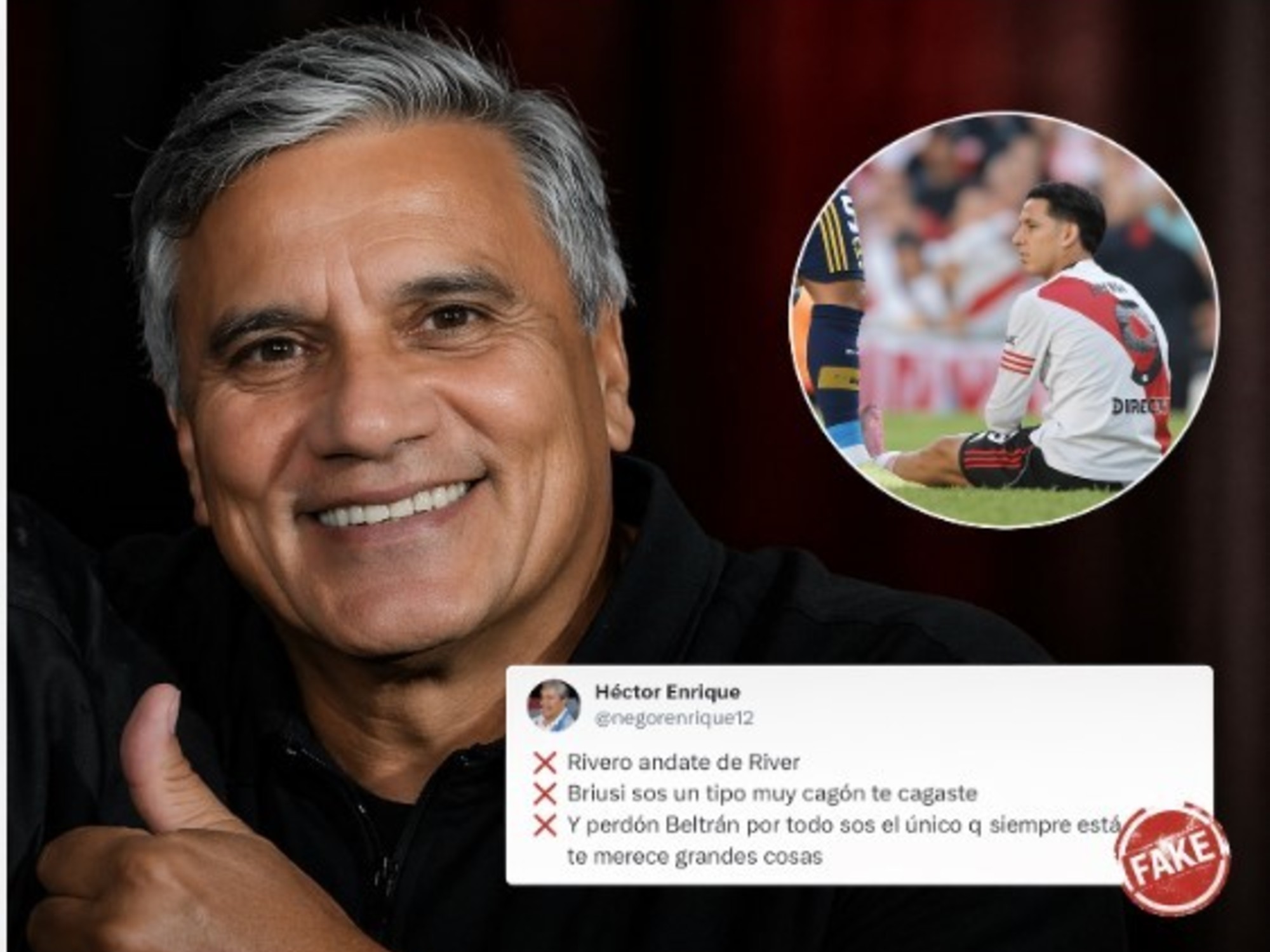 El pedido del Negro Enrique por una cuenta fake en su nombre que criticó a Driussi y a Rivero