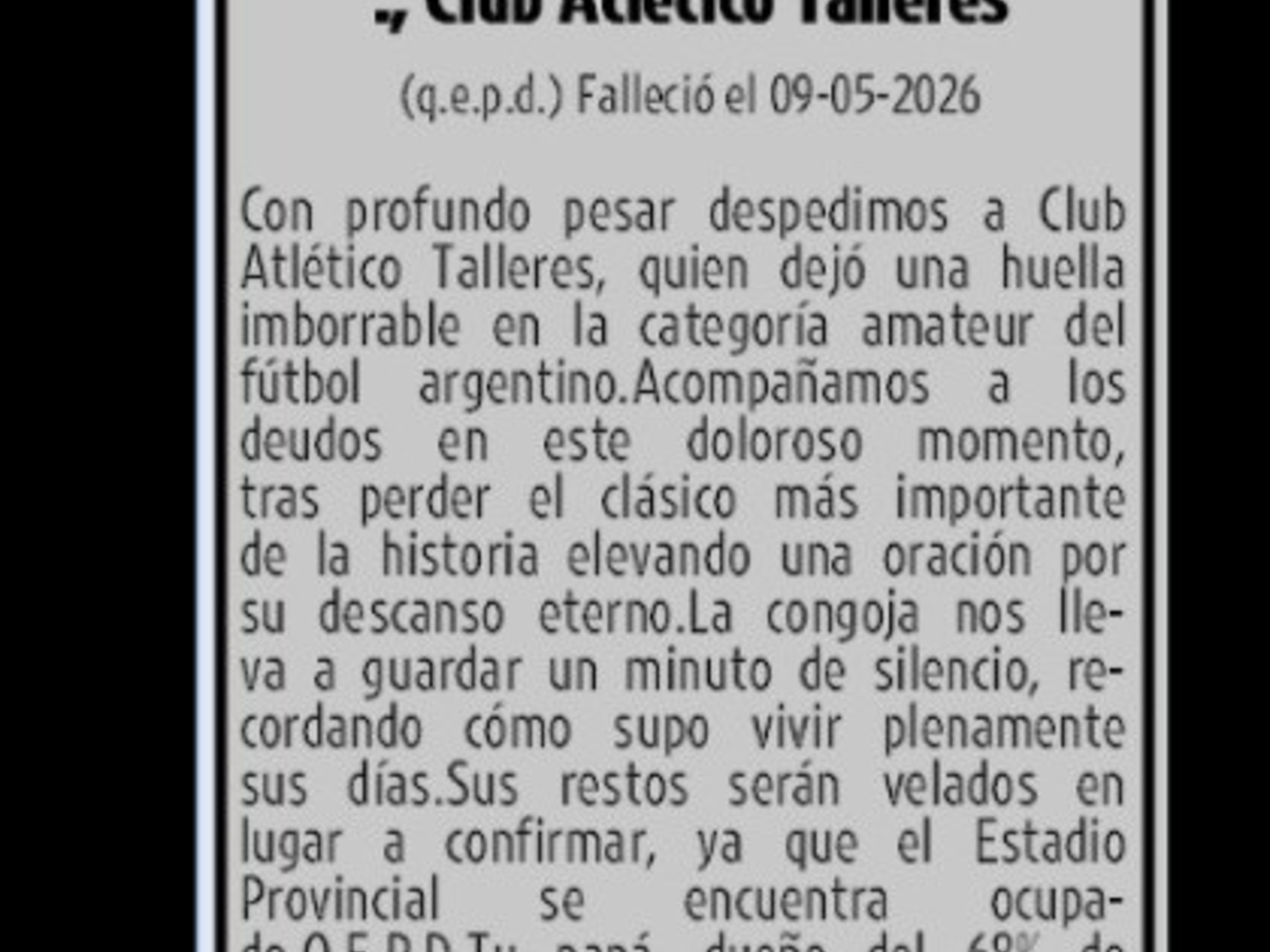 La fuerte cargada de Belgrano a Talleres luego de ganar el clásico: publicó un aviso fúnebre