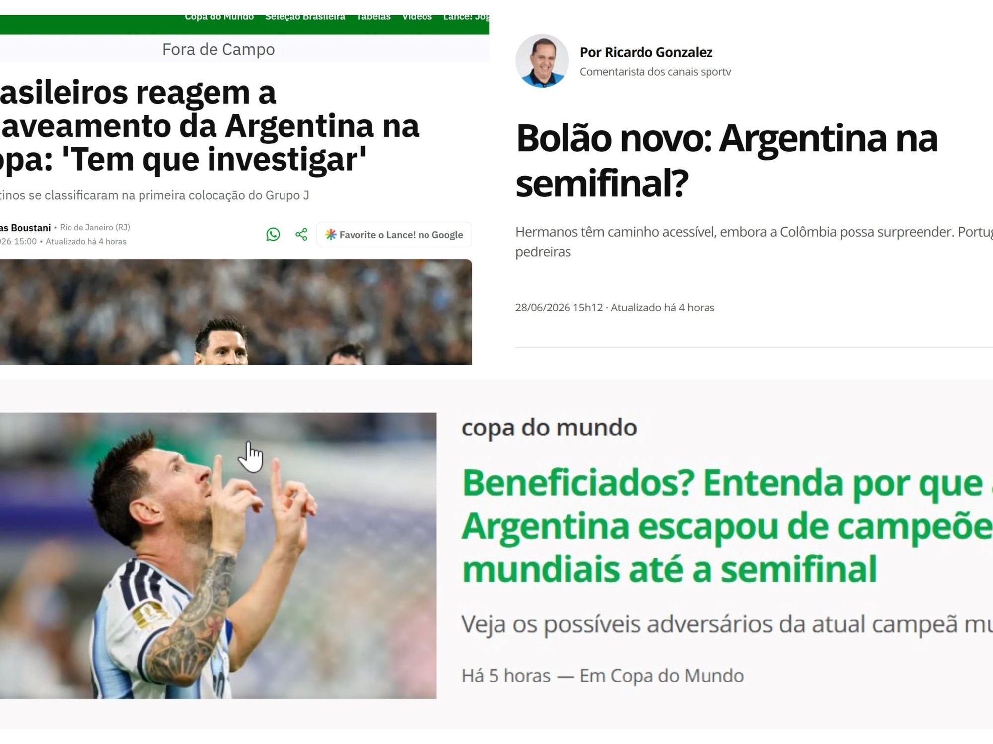 Las quejas en Brasil por el camino de Argentina hasta la semi :: Olé