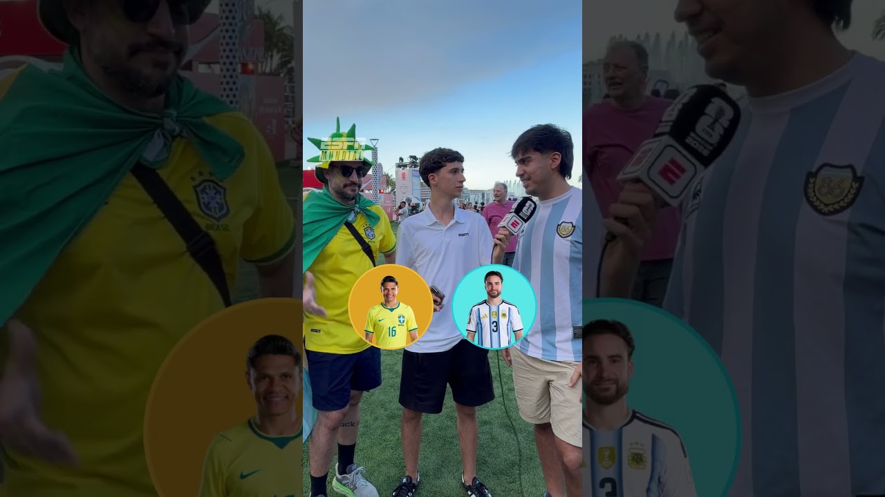 Video: ¿QUIÉN TIENE MEJOR EQUIPO EN EL MUNDIAL, ARGENTINA O BRASIL? |🎬#ESPNMundial | #Shorts