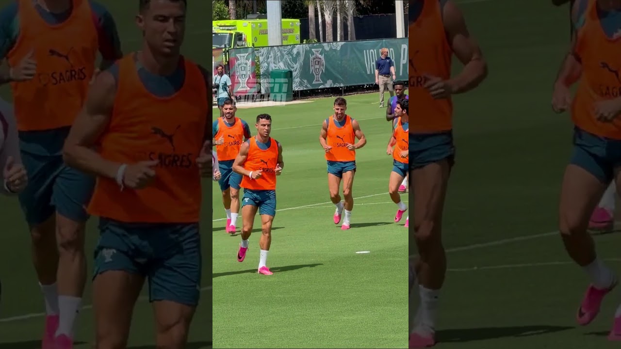 Video: CRISTIANO RONALDO MARCA EL RITMO EN EL ENTRENAMIENTO DE PORTUGAL | 🎬 #ESPNMundial #Shorts
